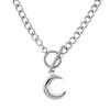 VCCKNB JEWELRY Moon Chain Necklace 18K White Gold Plated Silver
