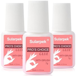 Sularpek Nail Glue - Pack of 3, 7 ml Nail Glue for Artificial Nails & Tips, Extra Strong, with Brush, for Home & Salon