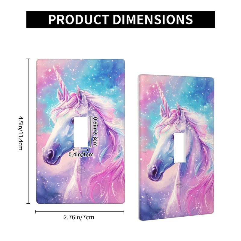 Unicorn Cute Pink Light Switch Cover Plates Decorative Single Toggle