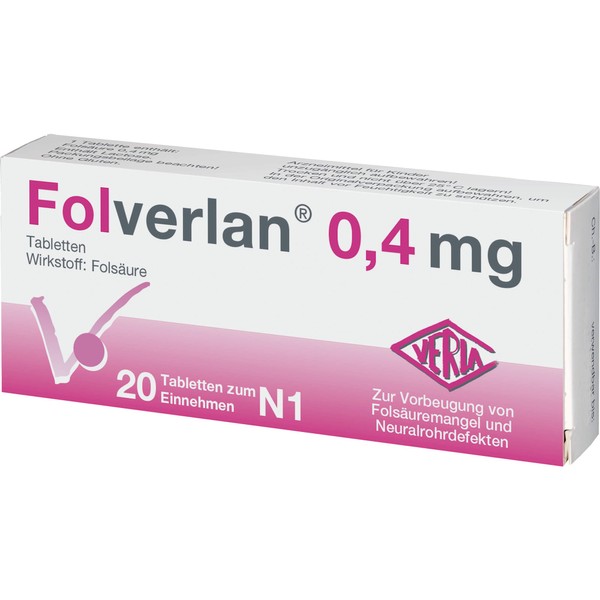 VERLA Folverlan 0,4 mg Tabletten zur Vorbeugung von Folsäuremangel und