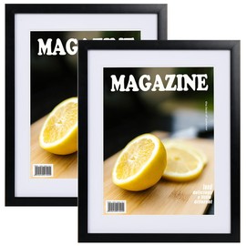 Rojohous 2 Packs Magazine Frame Sports Magazine Display Frame for Wall fits Magazine Measuring 8.5 x 11.25 Inch UV Protection Picture Frames with Deep Frame Moulding