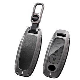 ontto Metal Leather Car Key Fob Cover Fit for Nissan Ariya Qashqai X-trail ePower Juke Teana 2023 2024 Smart Key Holder case keyring Shell bag keychain auto accessories Black 1