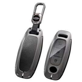 ontto Metal Leather Car Key Fob Cover Fit for Nissan Ariya Qashqai X-trail ePower Juke Teana 2023 2024 Smart Key Holder case keyring Shell bag keychain auto accessories Black 1