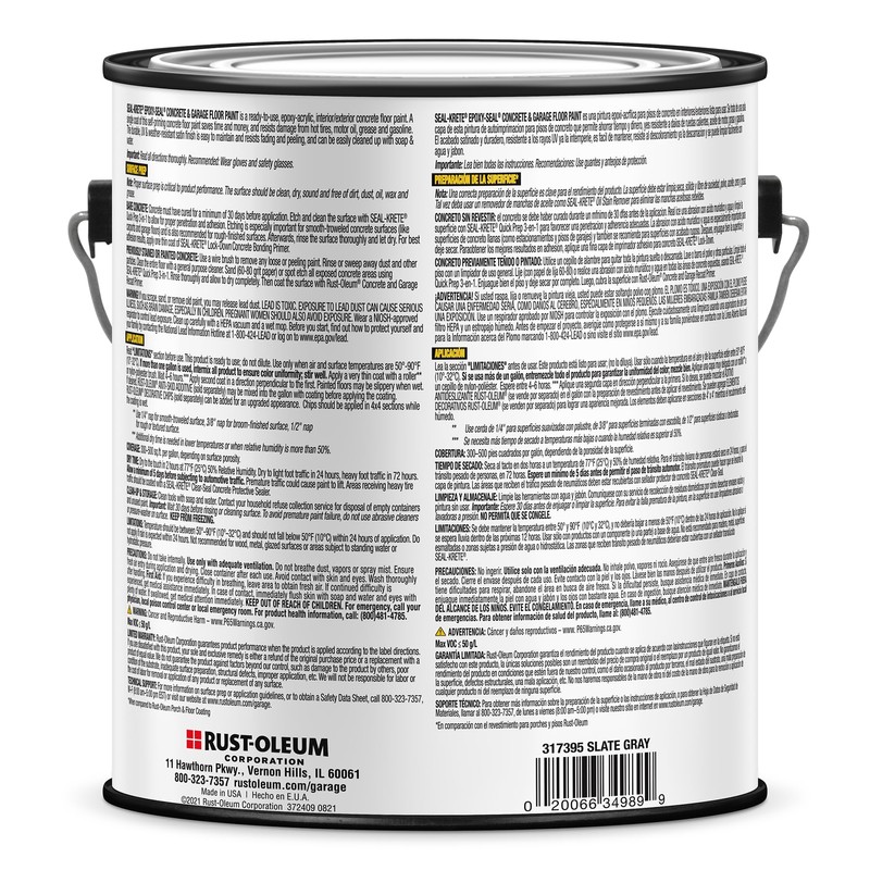 Rust-Oleum Seal-Krete Epoxy-Seal Concrete and Garage Metallic Slate Gray 1