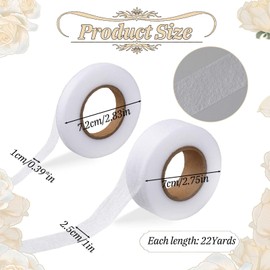 Thinp 2 Rolls Stitch Witchery Hemming Tape,Iron On Hemming Tape Hem Tape for Pants No Sew Hemming Tape Double Sided Fusing Hem Tape for Curtain Clothes Crafting Projects(0.4-1 Inch X 22 Yards White)