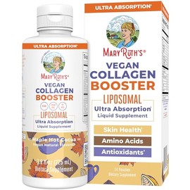 MaryRuth Organics | Vegan Collagen Booster Liposomal, Maple Hot Cocoa, 7.6 oz | Liposomal potenciador de colágeno vegano 7.6 fl oz 225 ml