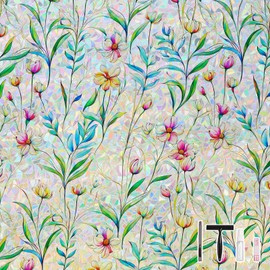 LEMON CLOUD Window Privacy Film Stained Glass Rainbow Window Film Decals Static Cling UV & Sun Blocking Window Coverings for Glass Door and Home Decor, Non-Adhesive 23.6 x 78.7 Inch