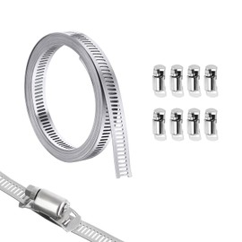 SODOI Motorcycle Parts, Muffler Band, Hose Band, 304 Stainless Steel, Free Cut, Clamp Band, Length Adjustment, Exhaust Duct, General Purpose, Heat Resistant, Fixed, Universal Band, Instruction Manual