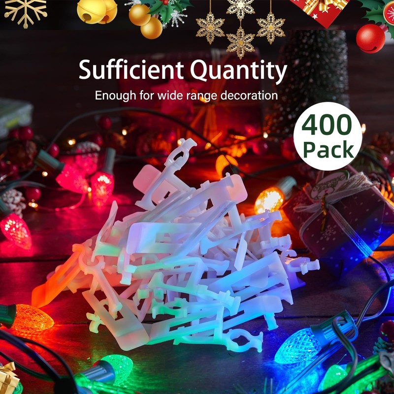 Minetom 400 Pack All-in-One Christmas Light Clip for C7 C9