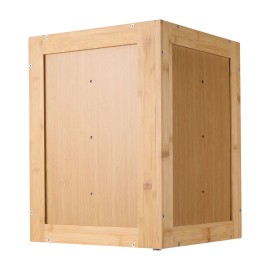 Double Layer Large Capacity Bamboo Bread Storage Container Corner Kitchen Counter Farmhouse Wooden BreadboxColor: Burlywood Color