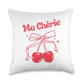 Ma cherie Ma chérie cherry girl aesthetic Throw Pillow