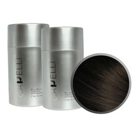 2 piezas Fibras Capilares para Cabello Delgado o Calvo, Resistentes al Agua y Sudor, Ideales para barba, bigote y entradas. (Castaño oscuro)