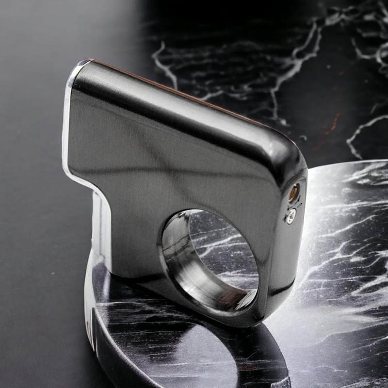 Creative Ring Buckle Grinding Wheel Lighter, Butane Torch Soft Flame,