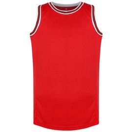 Blank Basketball Jersey Men's Mesh Athletic Practice Sports Shirts 90S Hip Hop Jersey (Red, XX-Large)