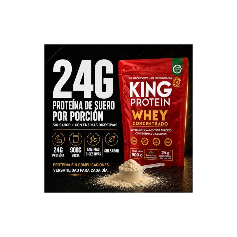 King Protein Proteína Concentrada Suero Sabor Bcaa Antes Después Entrenamiento