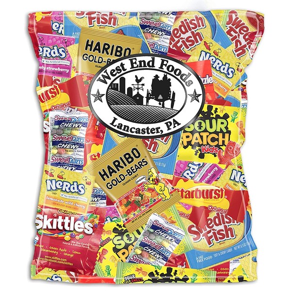 Bundle of Assorted Candy (32 oz) of Gummy Bears, Swedish Fish, Twizzlers, Nerds, Sour Patch, Sweet Tarts, and Many More for Snacks
