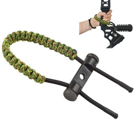 AMEYXGS Archery Archery Bow Sling Compound Bow Wrist Sling Bow Sling Braided Cord Rope Adjustable Strap Shooting Target Outdoor Hunting Accessories (Green Camo)