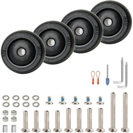 Luggage Suitcase Wheels Replacement Kit, 4 Pieces 1.5 inch/38mm TPE Bearing Wheels, Smooth Inline Caster and Spinner Roller for Suitcase, Trolley Bag