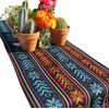 Del Mex Woven Rebozo Style Mexican Table Runner Scarf (Black)