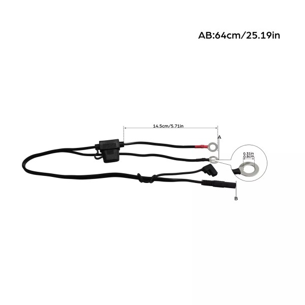 TCMT Battery Cable Terminal Cord Connector Harness Charger Fits For