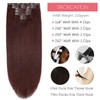 Loxxy Wine Red Seamless Clip in Hair Extensions Human Hair