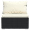 CHARMMA Patio Middle Sofa with Cushions Black Poly Rattan-3666