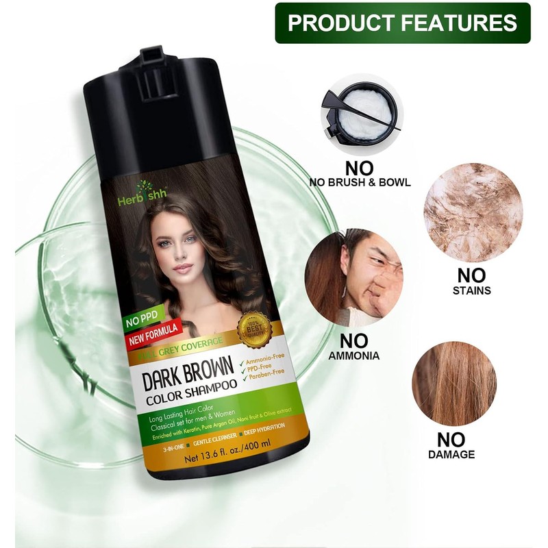 Herbishh Champú de color para cabello gris - Champú y