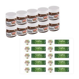 Striefchen® Guest Gift for First Day at School - Nut Nougat Cream - with Name - Pack of 10 Finally School Child