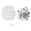 100 Sets Pin Back Button Parts Round Shape Metal Back