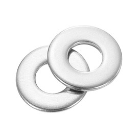 sourcing map 40Pcs M5 Flat Washer, 304 Stainless Steel 5.3mm ID x 12mm OD x 1.2mm Thick for Bolt Screw, Factories Repair, Kitchens, Shops, and Outdoor Construction, Silvery