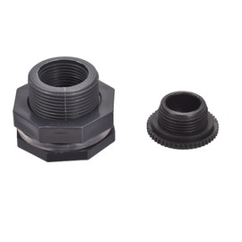 M METERXITY 1 Set PVC Bulkhead Fitting Thread Bulkhead Water Tank Connector with Plug Fitting for Aquarium Rain Bucket G1 Thread Gray