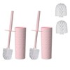 Topsky 2 Pack Compact Toilet Brush & Holder Set, Plastic