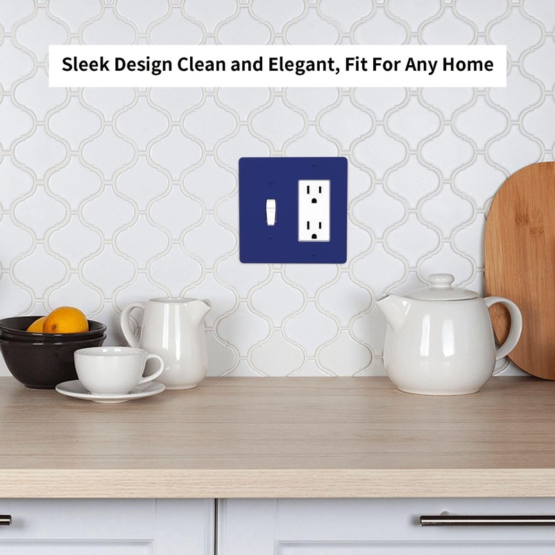 Matte Royal Blue 2 Gang Combination 1-Toggle 1-Decorator/Gfci Device Wall