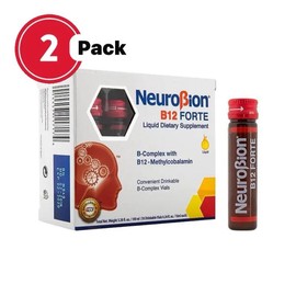 Neuro B12 Forte Liquid Dietary Supplement - 10 Vials with Vitamin B12 & Vitamin B6, Made in the US, Suitable for Adults, 18-Month Shelf Life - Healthcare, Edible Fitness - Cantidad: 2