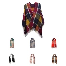 Good Nite Scarf Women Winter Purple Scarves Shawls Scarves Wraps Ladies Christmas Gifts Long Soft Warm Tartan Scarf Wool Spinning Tassel Long Stole for Women