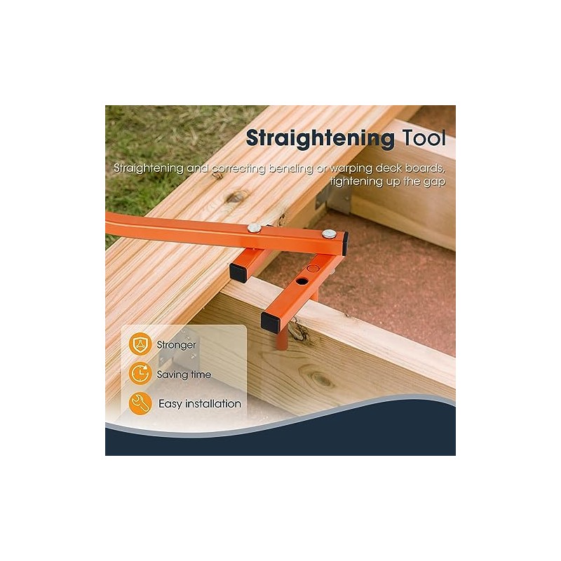 Deck Board Straightening & Removal Tool, Heavy-Duty 10Ga One-Piece Steel