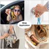 sourcing map 1 Pack Braided Leather Keychain, Keychain Ring Woven