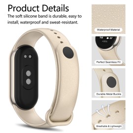 Meliya Bands Compatible with Xiaomi Smart Band 9 / Xiaomi Smart Band 8 for Women Men, 3-Pack Soft Silicone Adjustable Sport Wrist Strap for Xiaomi Smart Band 9/8 (Rose Gold/Gold/Wine Red)