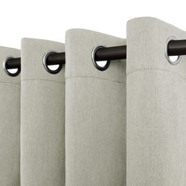Easy-Going Luxury Double Linen Blackout Curtain 84 Inch Length Grommet Window Curtain Drapes for Bedroom, Living Room Thermal Insulated Room Darkening (Set of 2 Panels, Beige)