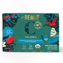 ST REMIO Coffee Pods Single Serve Cups, Medium Roast, Compatible with Keurig K-Cup & 2.0 Brewers, USDA Organic, Bio Organic Flavored Capsules, Empower Growers - Colombia 12 Count