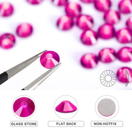 Novani Rhinestones Flatback Rhinestones Glass Gems Stones Jewels Round Gemstones Non-Hotfix Crystal for Crafts,SS16,1440 Pieces,Peach