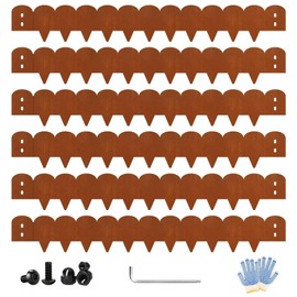 Corten Steel Landscape Edging 6 Inch Tall x L 40 Inch, Metal Edging for Landscape,Bendable Garden Edging Border,Steel Landscape Edging,Lawn Edging with Wavy Edge(Total 20 FT)