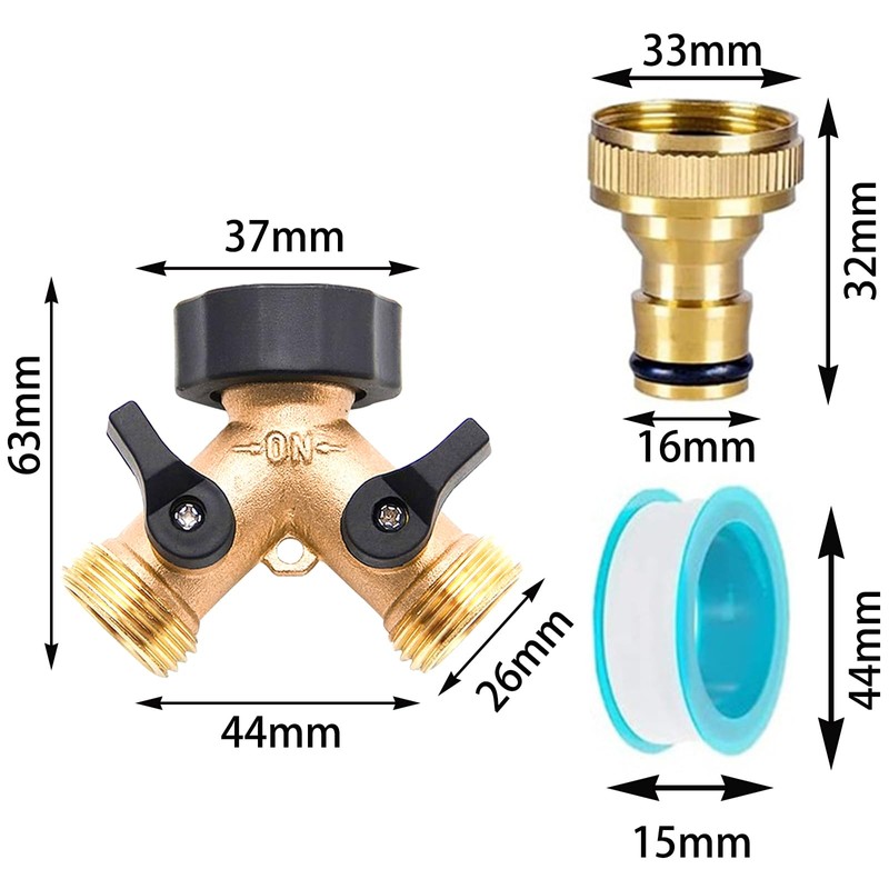 2-Way Y-Splitter 3/4 Inch Off, for Two Inlet Hoses or