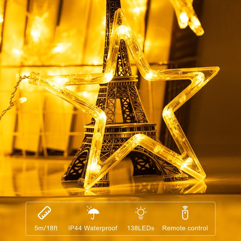 Fussion Star and Moon Ramadan Lights 11.48ft, 138 LEDs Ramadan