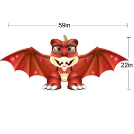 HENGDA KITE Juvenile Dragon Kite,for Kids and Adults,Easy to Fly,Excellent Fabric and Structure Design,The Pictures are Beautiful in high Definition,Suitable for Beginners(59x22) in
