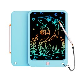 LCD Writing Tablet 10 Inch, Toys for 3 4 5 6 7 8 9 10 Year Old Boys Girls, Colorful Doodle Board Drawing Tablet, Gift for Boys Toddlers Age 3-12 Years, Memo Board, Drawing Pads with Lanyard(Lake Blue)