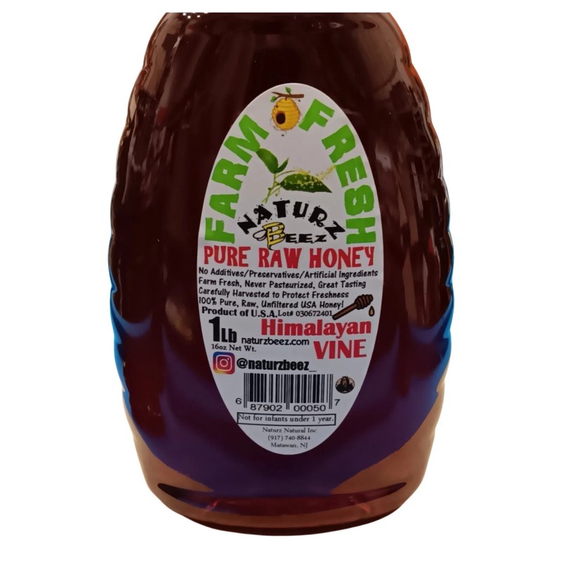 NATURZ BEEZ RAW HONEY Himalayan Vine 1LB 454g 16oz 100%