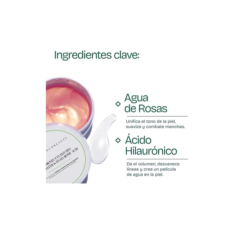 Parches Para Ojeras Con Agua De Rosas Y Ácido Hialurónico