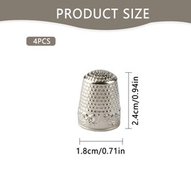 Wellrun 4pcs Sewing Thimble Finger Protectors,Metal Finger Guard,Embroidery Fingertip Rings for Tailors and DIY Sewing Projects