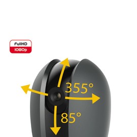 Beghelli Dom-e Indoor WiFi Camera, App Swivel, Security Camera with Motion Sensor, Audio Recording and Night Vision, Full HD, 355° and 85° Rotation